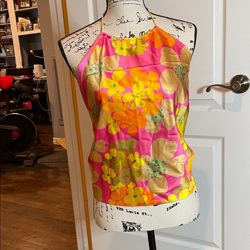 Vibrant Floral Halter Tank Top